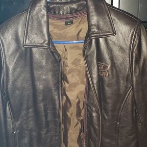 Bomber Leather Jacket Brown